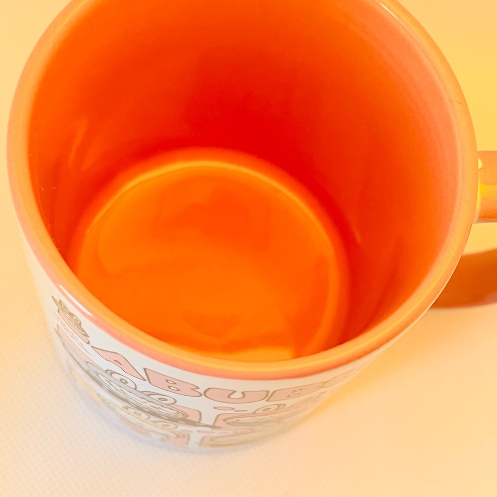 Monster Cute Bunny Cartoon Ceramic Mug - Pink Accent - Picture 6 of 6